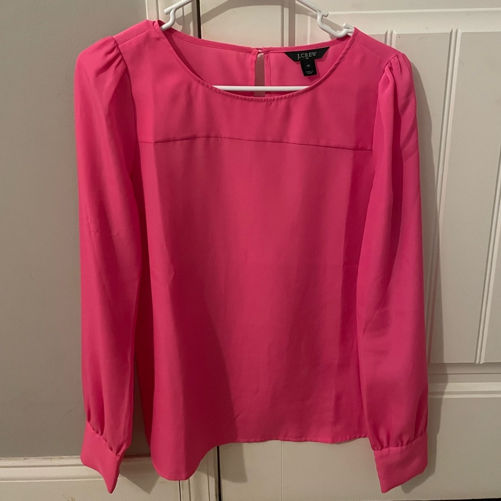 Hot pink J Crew blouse